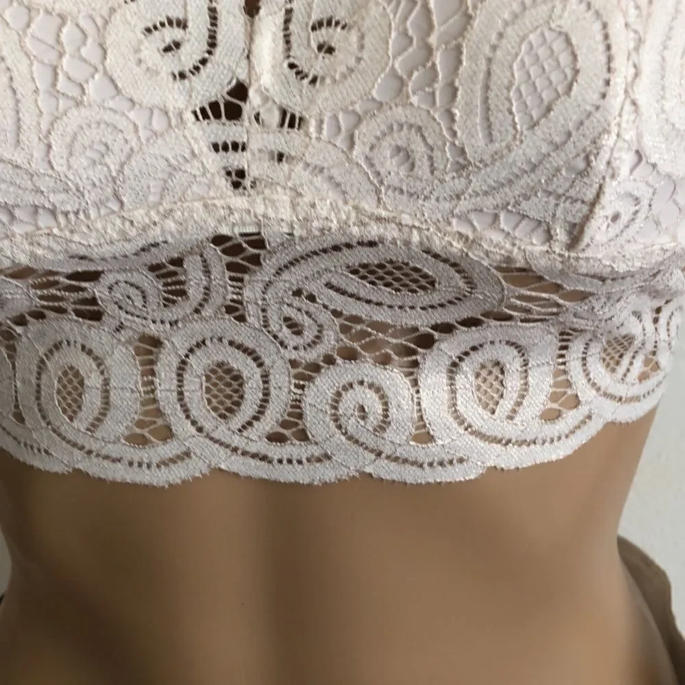 Victoria’s Secret's Coquette Fairy Cottage Core Lace Bralette Rose Gold S